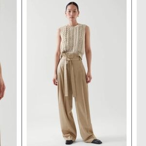 COS Cream Wide Leg Pants